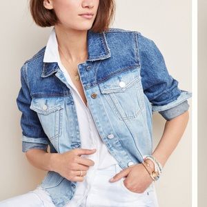 Color blocked denim jacket